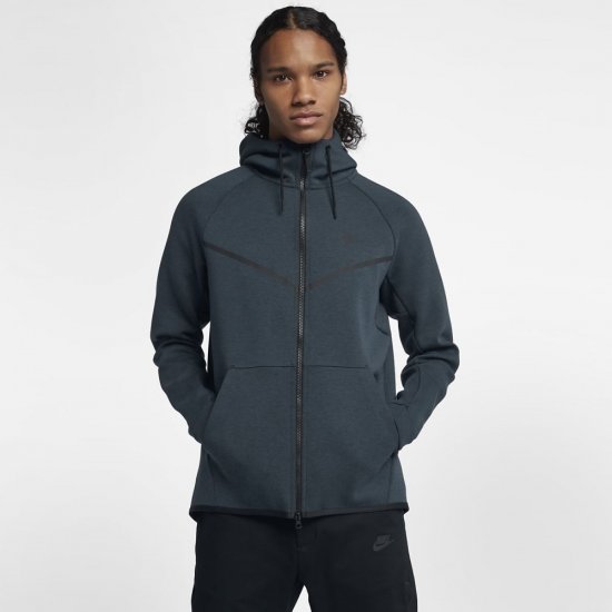 Nike Sportswear Tech Fleece Windrunner | Deep Jungle / Heather / Black - Click Image to Close