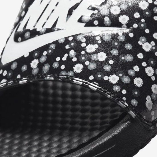 Nike Benassi JDI Floral | Black / Black / White - Click Image to Close