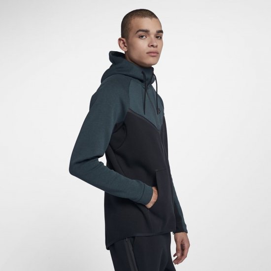 Nike Sportswear Tech Fleece Windrunner | Deep Jungle / Heather / Black / Black - Click Image to Close