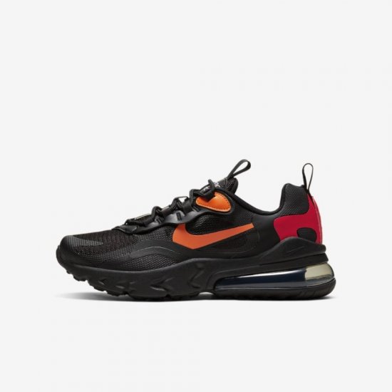 Nike Air Max 270 React | Black / Light Smoke Grey / Magma Orange / Black - Click Image to Close