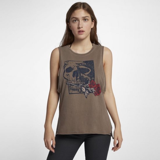 Hurley Yaiya Skull Rose Biker | Sepia Stone - Click Image to Close