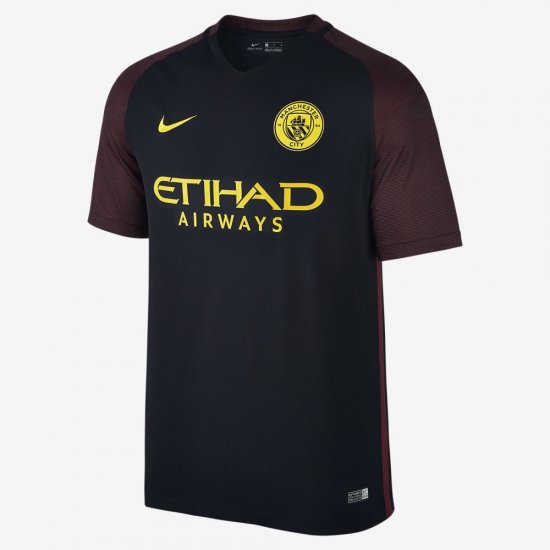 2016/17 Manchester City FC Stadium Away | Black / Team Red / Opti Yellow - Click Image to Close