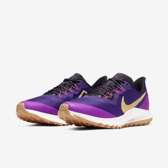 Nike Air Zoom Pegasus 36 Trail | Voltage Purple / Oil Grey / Hyper Violet / Celestial Gold - Click Image to Close
