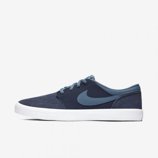 Nike SB Solarsoft Portmore II | Obsidian / White / White / Thunderstorm - Click Image to Close