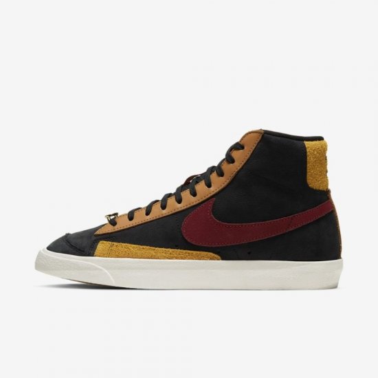 Nike Blazer Mid '77 | Black / University Gold / Flax / Team Red - Click Image to Close