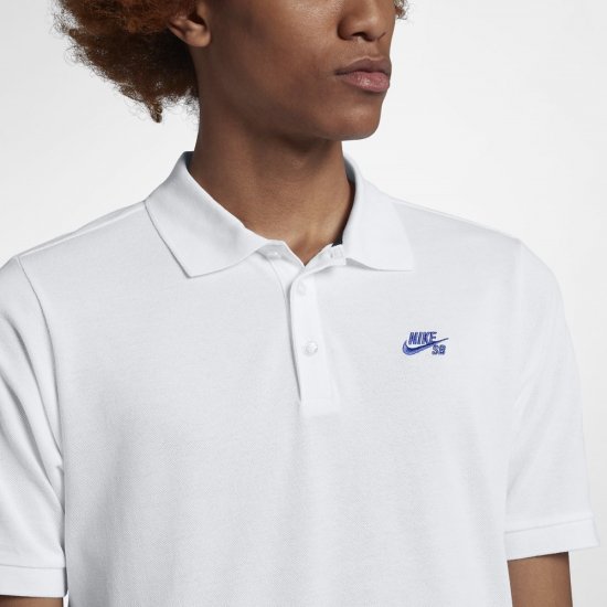Nike SB Dri-FIT Pique | White / Hyper Royal - Click Image to Close