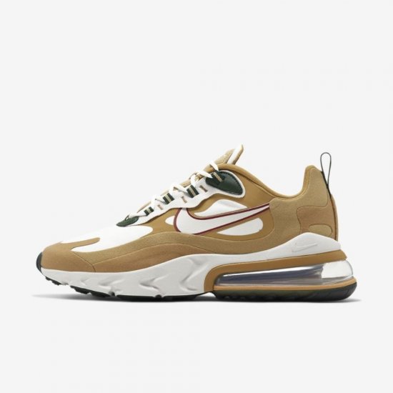 Nike Air Max 270 React | Club Gold / Flat Gold / Wheat / Light Bone - Click Image to Close