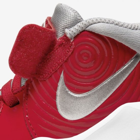 Nike Team Hustle D 9 Auto | University Red / Wolf Grey / White / Metallic Silver - Click Image to Close