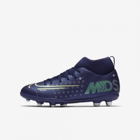 Nike Jr. Mercurial Superfly 7 Club MDS MG | Blue Void / White / Black / Metallic Silver - Click Image to Close