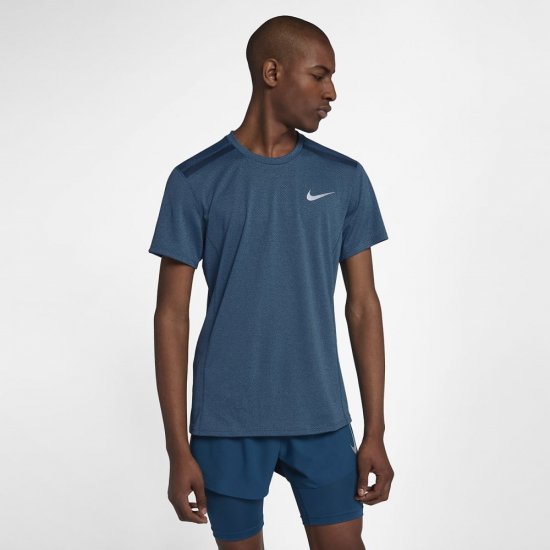 Nike Dri-FIT Miler Cool | Blue Force / Heather / Green Abyss - Click Image to Close