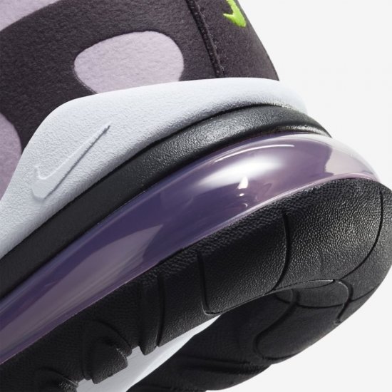 Nike Air Max 270 React | Particle Grey / Iced Lilac / Off Noir / Lemon Venom - Click Image to Close