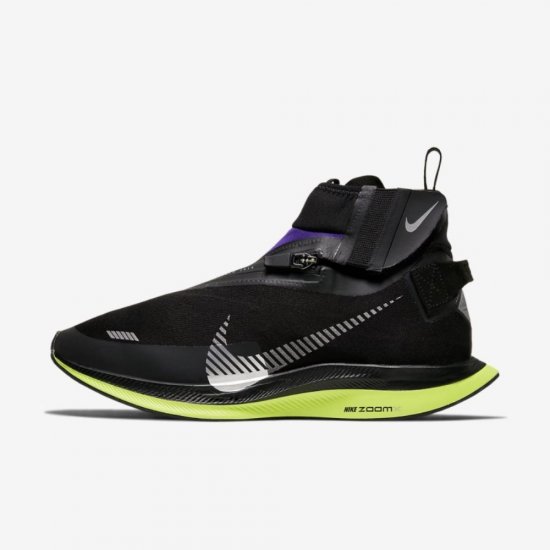 Nike Zoom Pegasus Turbo Shield | Black / Voltage Purple / Metallic Silver - Click Image to Close