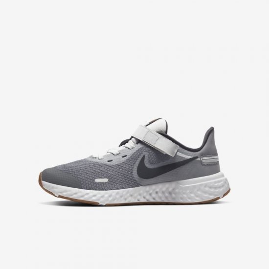 Nike Revolution 5 FlyEase | Light Smoke Grey / Photon Dust / Gum Medium Brown / Dark Smoke Grey - Click Image to Close