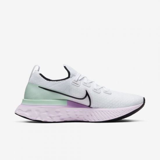 Nike React Infinity Run Flyknit | White / Iced Lilac / Pistachio Frost / Black - Click Image to Close