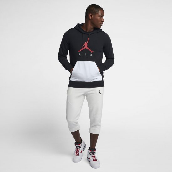 Jordan Jumpman Air Fleece | Black / White / Gym Red - Click Image to Close