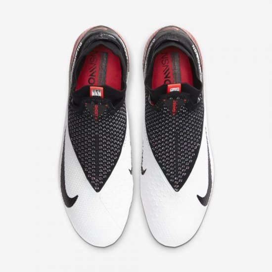 Nike Phantom Vision 2 Elite Dynamic Fit FG | White / Laser Crimson / Black - Click Image to Close