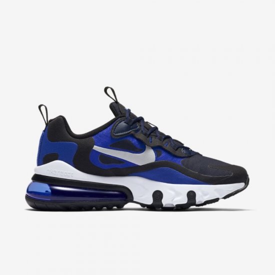Nike Air Max 270 React | Midnight Navy / Racer Blue / Black / Metallic Silver - Click Image to Close
