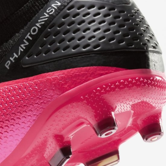 Nike Jr. Phantom Vision 2 Elite Dynamic Fit MG | Laser Crimson / Black / Black / Metallic Silver - Click Image to Close