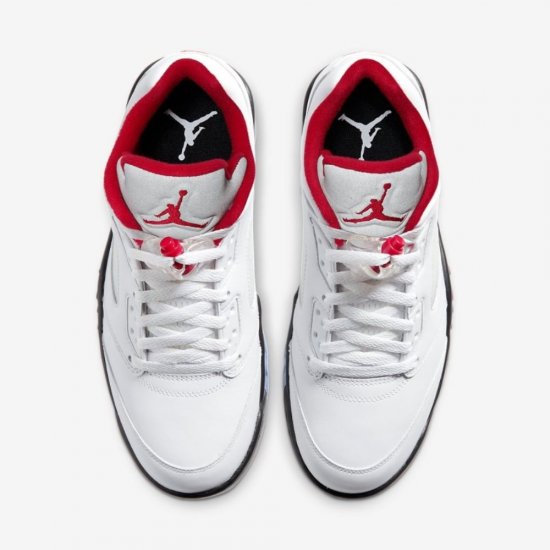 Air Jordan V Low | White / Black / Metallic Silver / Fire Red - Click Image to Close
