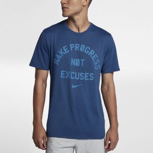 Nike Dry "Make Progress Not Excuses" | Gym Blue / Light Photo Blue / Heather