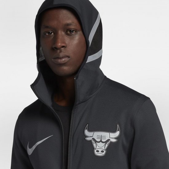 Chicago Bulls Nike Therma Flex Showtime | Black Pine / Black - Click Image to Close