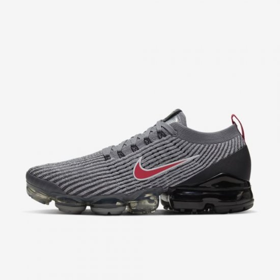 Nike Air VaporMax Flyknit 3 | Particle Grey / Black / Iron Grey / University Red - Click Image to Close