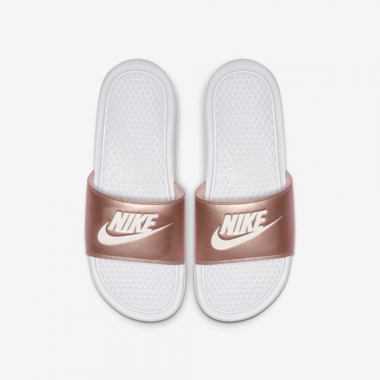 Nike Benassi | White / Metallic Red Bronze / White - Click Image to Close