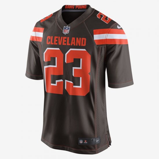NFL Cleveland Browns American Football Game Jersey (Joe Haden) | Seal Brown / Team Orange / White - Click Image to Close