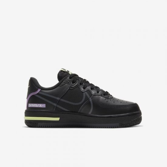 Nike Air Force 1 React | Black / Violet Star / Barely Volt / Anthracite - Click Image to Close