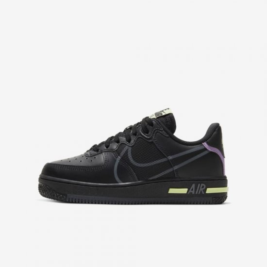 Nike Air Force 1 React | Black / Violet Star / Barely Volt / Anthracite - Click Image to Close