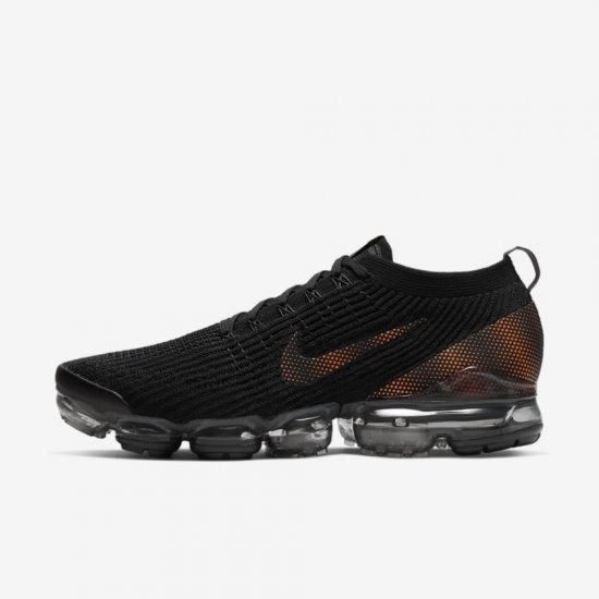 Nike Air VaporMax Flyknit 3 | Black / Dark Smoke Grey / Total Orange - Click Image to Close