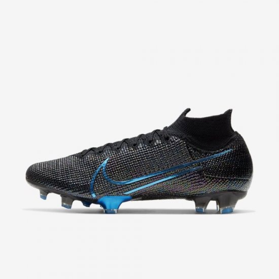 Nike Mercurial Superfly 7 Elite FG | Black / Black / Anthracite / Laser Blue - Click Image to Close