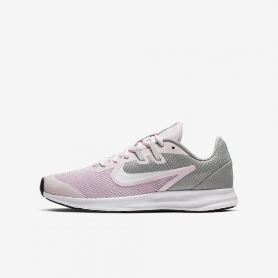 Nike Downshifter 9 | Pink Foam / Metallic Silver / Pure Platinum / White - Click Image to Close
