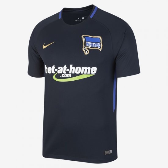 2017/18 Hertha BSC Stadium Away | Dark Obsidian / Game Royal / Metallic Gold - Click Image to Close