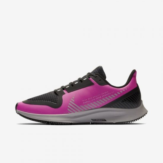 Nike Air Zoom Pegasus 36 Shield | Fire Pink / Black / Atmosphere Grey / Silver - Click Image to Close