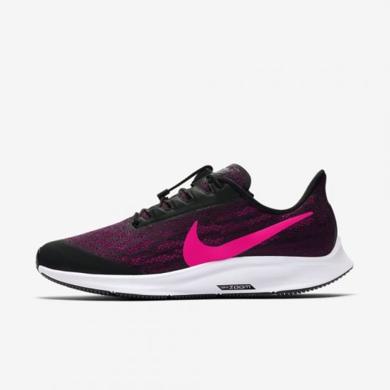 Nike Air Zoom Pegasus 36 FlyEase | Black / True Berry / White / Pink Blast - Click Image to Close