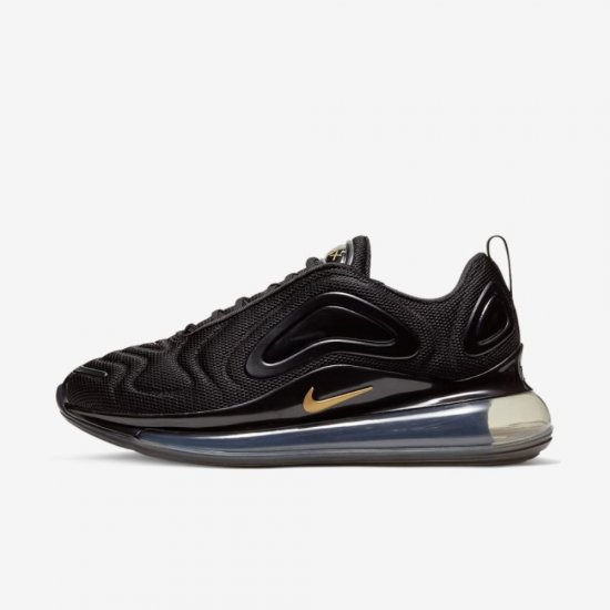 Nike Air Max 720 | Black / Metallic Silver / Metallic Gold - Click Image to Close