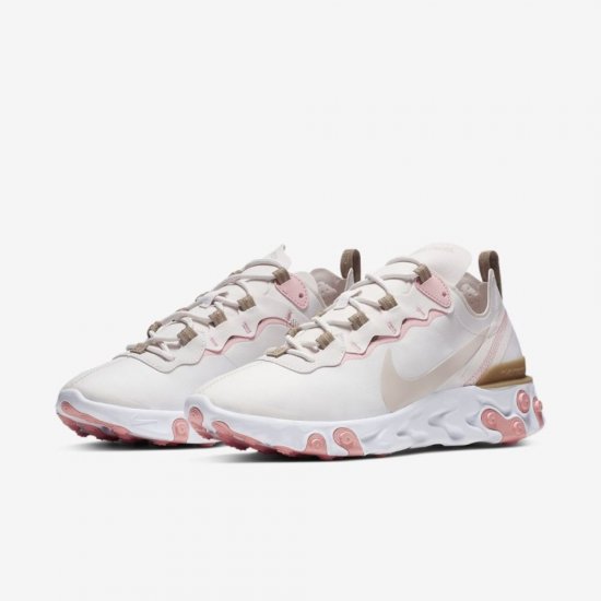 Nike React Element 55 | Phantom / Parachute Beige / Bleached Coral / Light Orewood Brown - Click Image to Close
