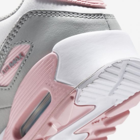 Nike Air Max 90 LTR | Light Smoke Grey / White / Pink / Metallic Silver - Click Image to Close