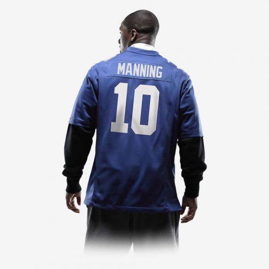 NFL New York Giants American Football Game Jersey (Eli Manning) | Rush Blue - Click Image to Close