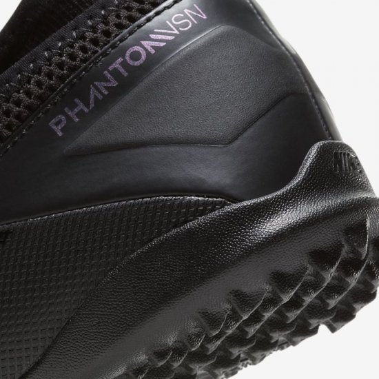 Nike Jr. Phantom Vision 2 Academy Dynamic Fit TF | Black / Black - Click Image to Close