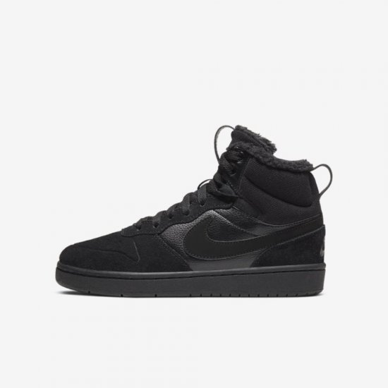 Nike Court Borough Mid 2 | Black / Black / Black - Click Image to Close