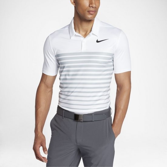 Nike Dry Heather Stripe | White / Wolf Grey / Black - Click Image to Close
