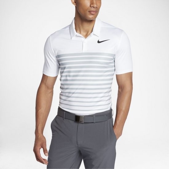 Nike Dry Heather Stripe | White / Wolf Grey / Black - Click Image to Close