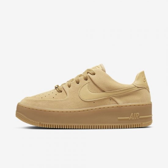 Nike Air Force 1 Sage Low | Club Gold / Gum Light Brown / Club Gold - Click Image to Close