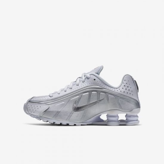 Nike Shox R4 | White / Metallic Silver / Bright Crimson / Metallic Silver - Click Image to Close