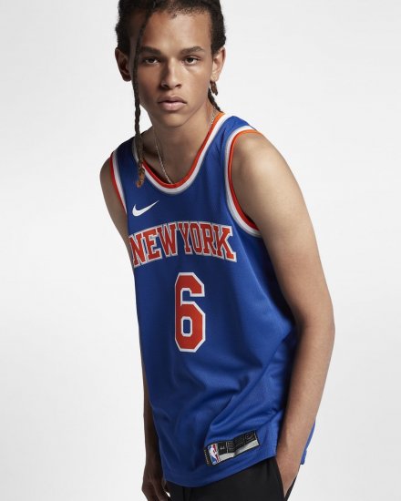Kristaps Porzingis Icon Edition Swingman Jersey (New York Knicks) | Rush Blue - Click Image to Close