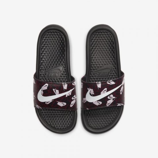 Nike Benassi JDI Floral | Black / Iced Lilac / Noble Red / Spruce Aura - Click Image to Close