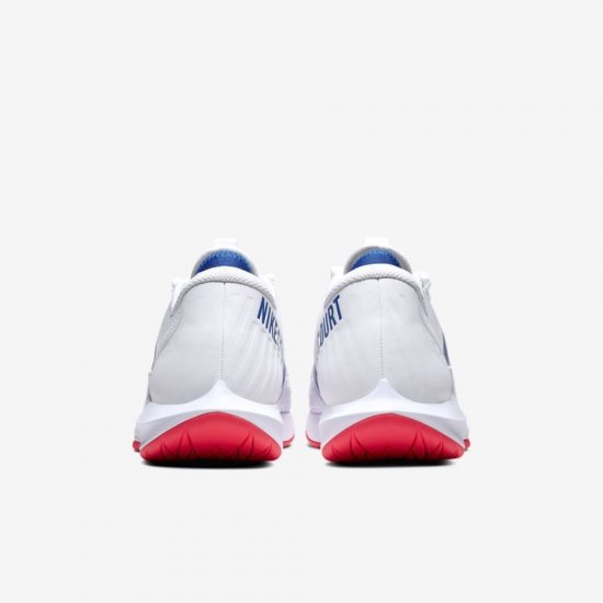 NikeCourt Air Zoom Zero | White / Game Royal / Flash Crimson / White - Click Image to Close