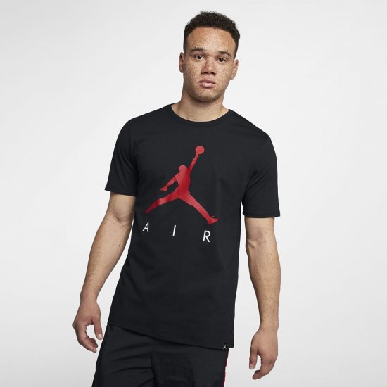 Jordan Lifestyle Jumpman Air | Black / Black / University Red - Click Image to Close